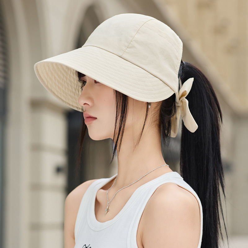 女性のための韓国の新しい帽子シンプルで汎用性の高い日焼け止めトップハット色の接着剤の太陽の帽子屋外の太陽の帽子の夏
