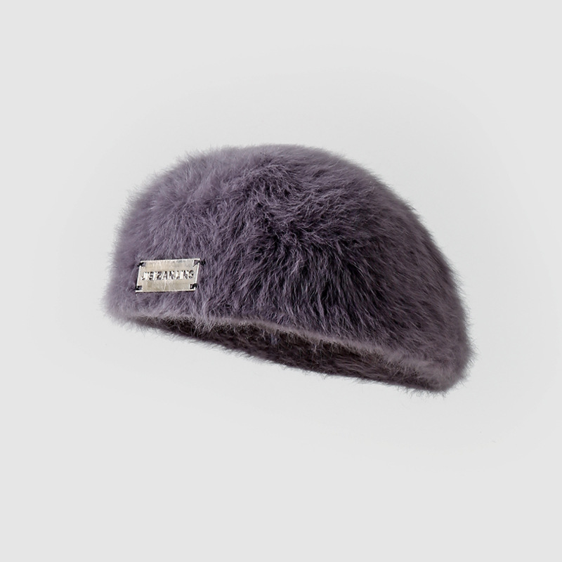 秋冬防寒ウールキャップ 女性用新作 ベレー帽 反戴可 リトーリック 2WAY ベースボールキャップ モノトーン ペインティングキャップ